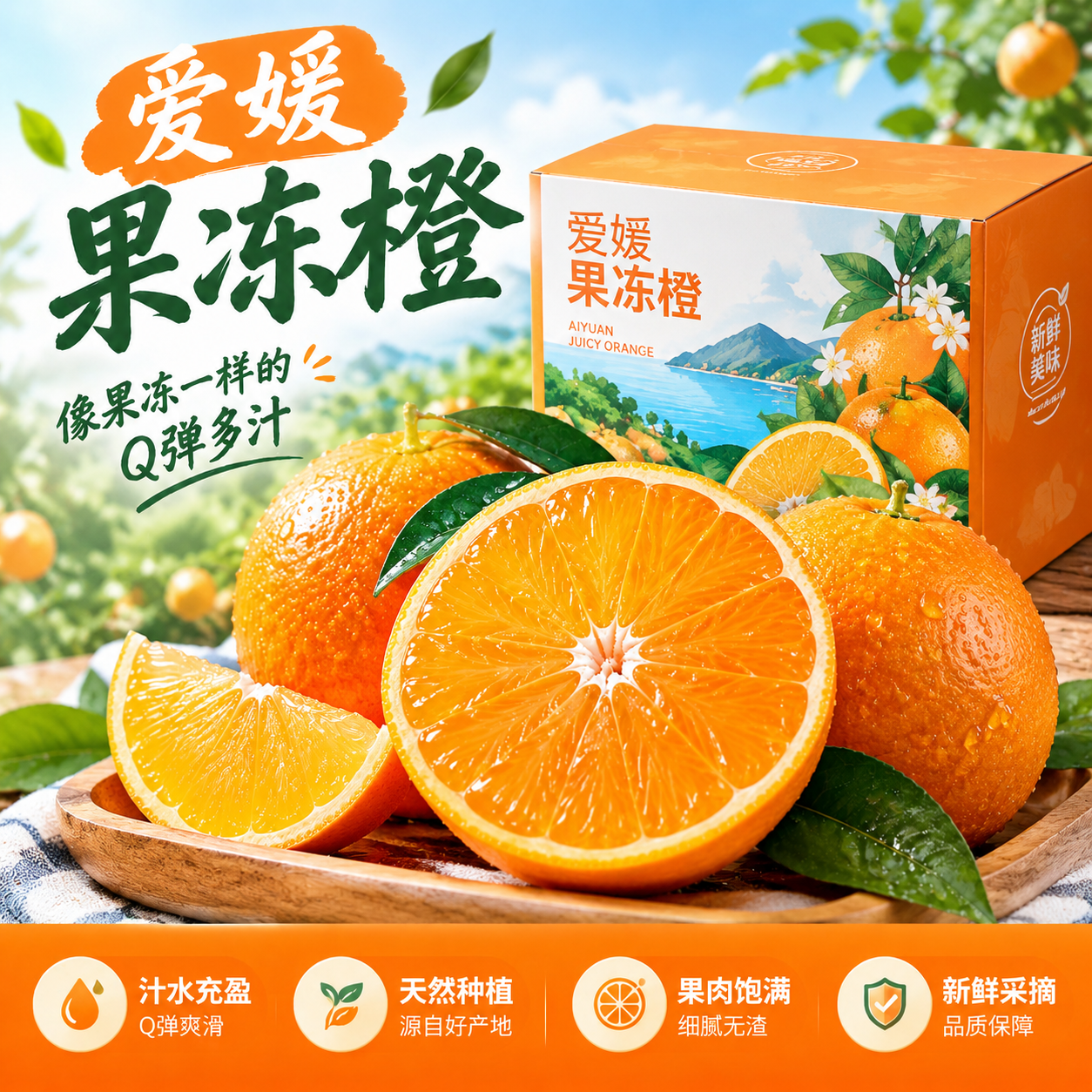 物鲜仙子爱媛果冻橙净重4.5斤（单果70mm+） 15.9元 - 86线报