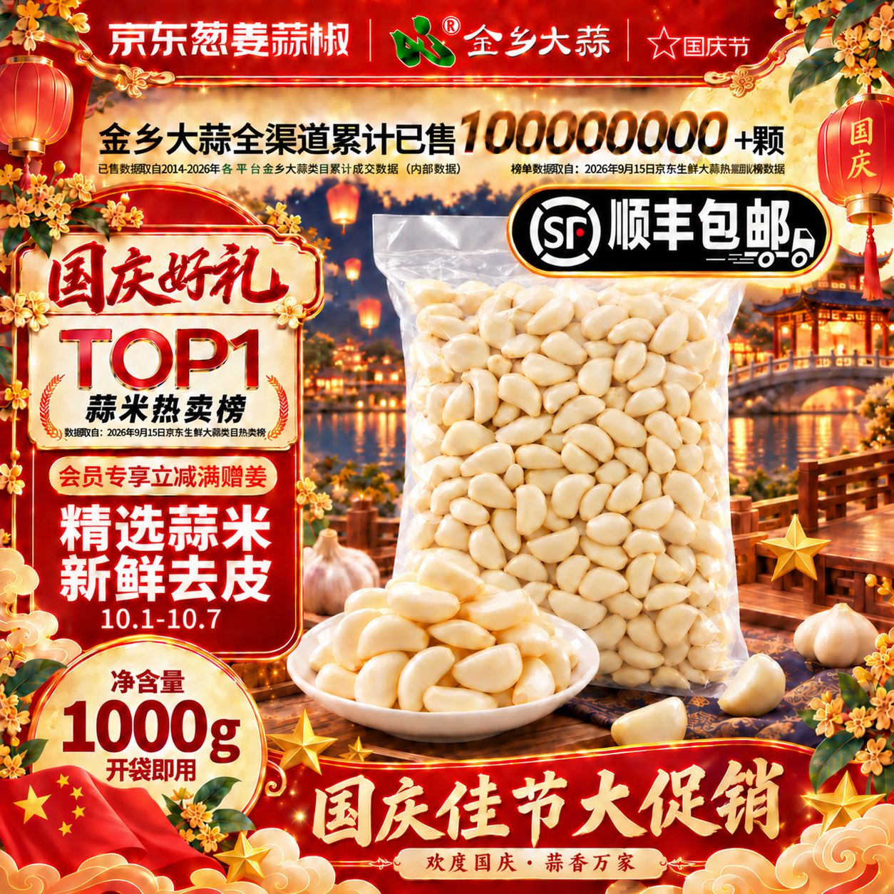 金乡大蒜蒜米量贩装净重1kg 12.6元 - 线报酷