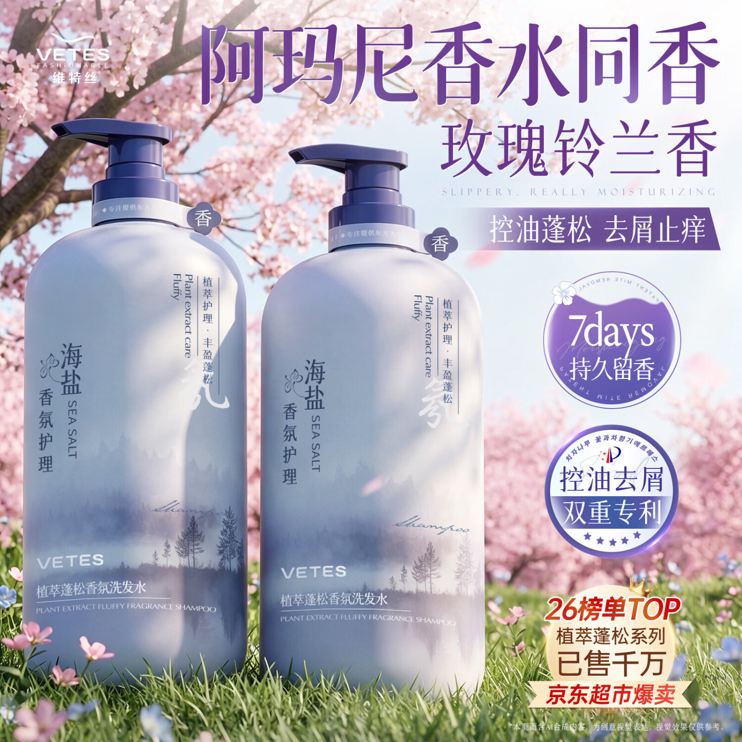 维特丝蓬松洗发水前4款任选2件 39.9元 - 86线报