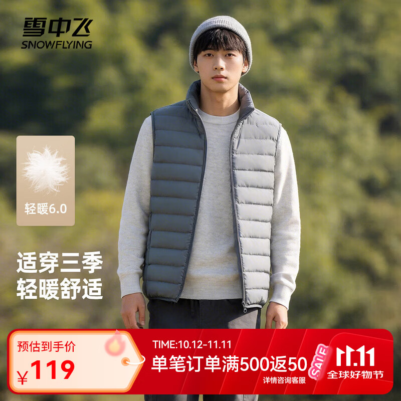 雪中飞男款立领羽绒马甲 59元 - 86线报