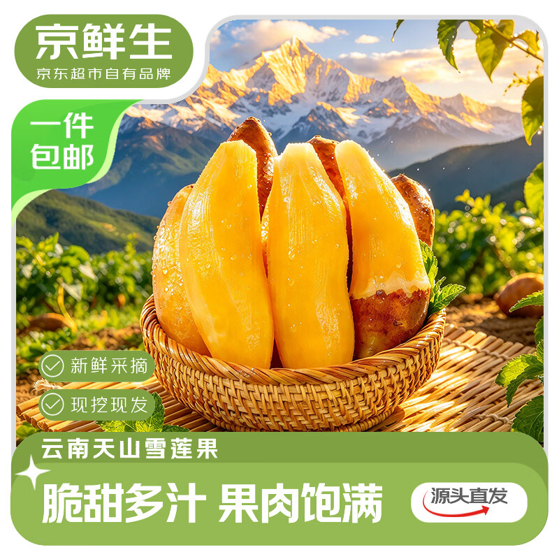京鲜生云南天山雪莲果净重3斤单果130g+生鲜水果源头直发包邮 19.9元 - 86线报