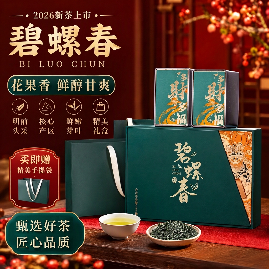 悠茗山碧螺春礼盒100g*2盒 59元 - 86线报