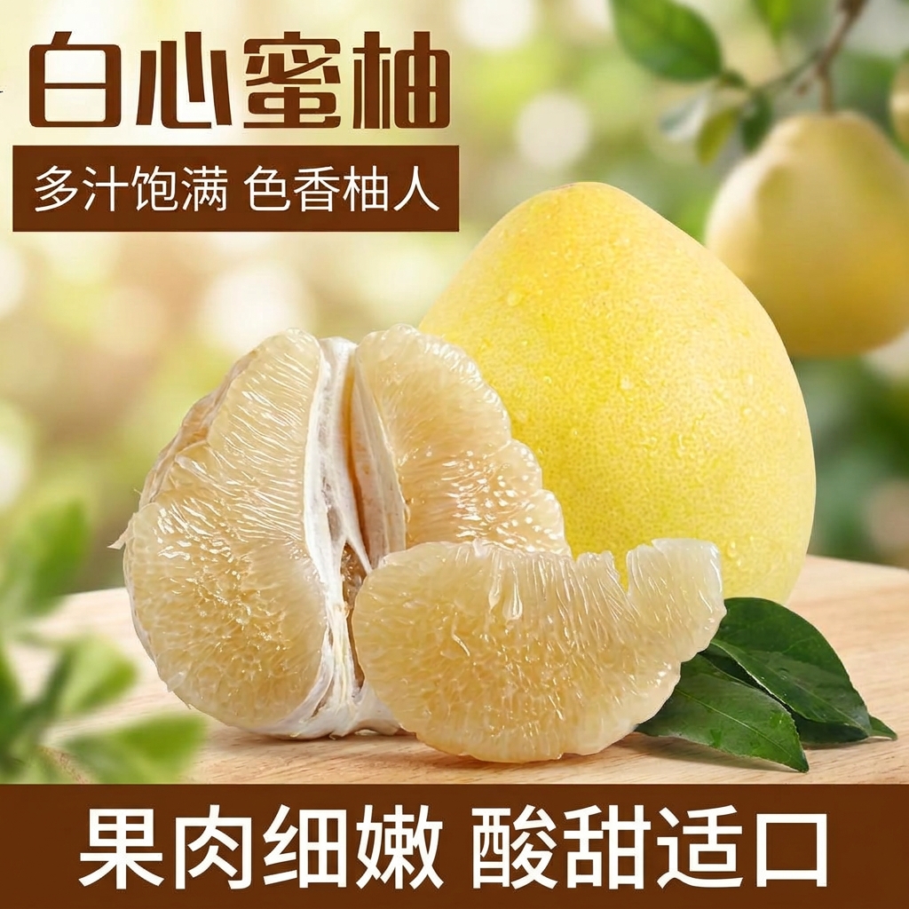 贡鲜果农福建白心蜜柚3-4个装 18.9元 - 86线报