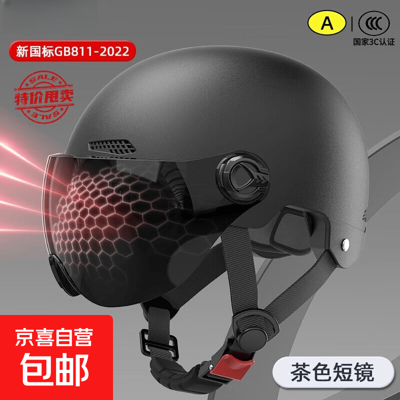【🚚京喜自营】电动车头盔-防晒短镜款 9.9元 - 线报酷