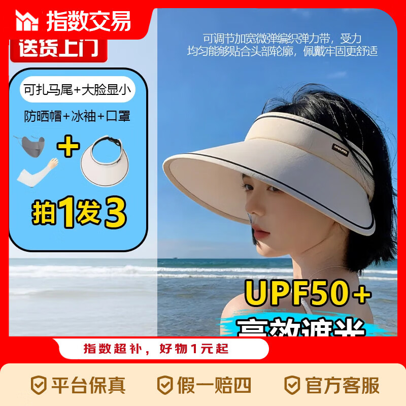 空顶帽防晒套装（三件套） 4.39元 - 线报酷
