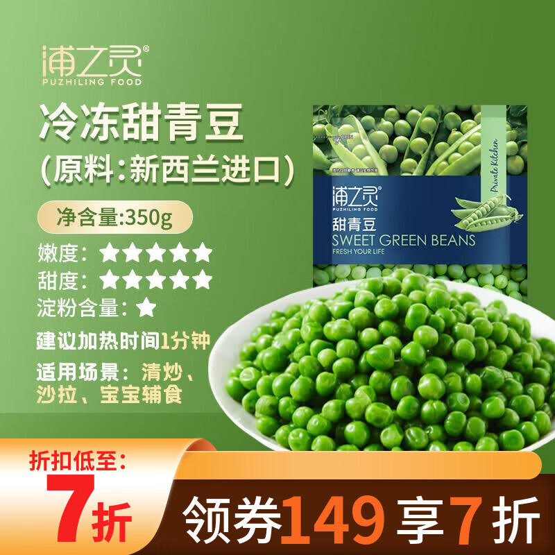 浦之灵新西兰甜青豆350g/袋 13.5元 - 线报酷