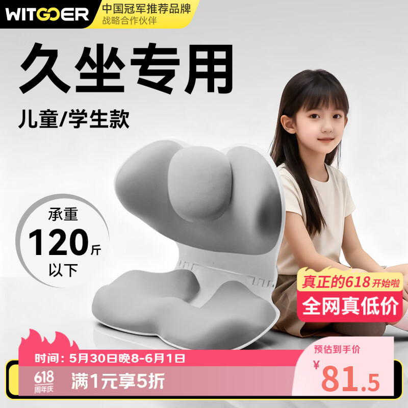 智国者护腰坐垫人体工学久坐靠背垫儿童120斤内 81.5元 - 线报酷
