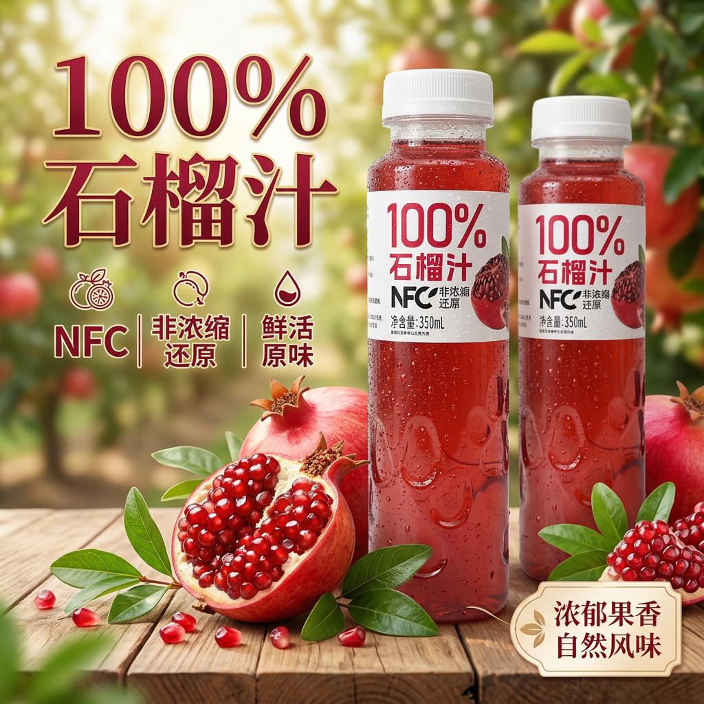 京典光年石榴汁350ml*6瓶 14.9元 - 折送网