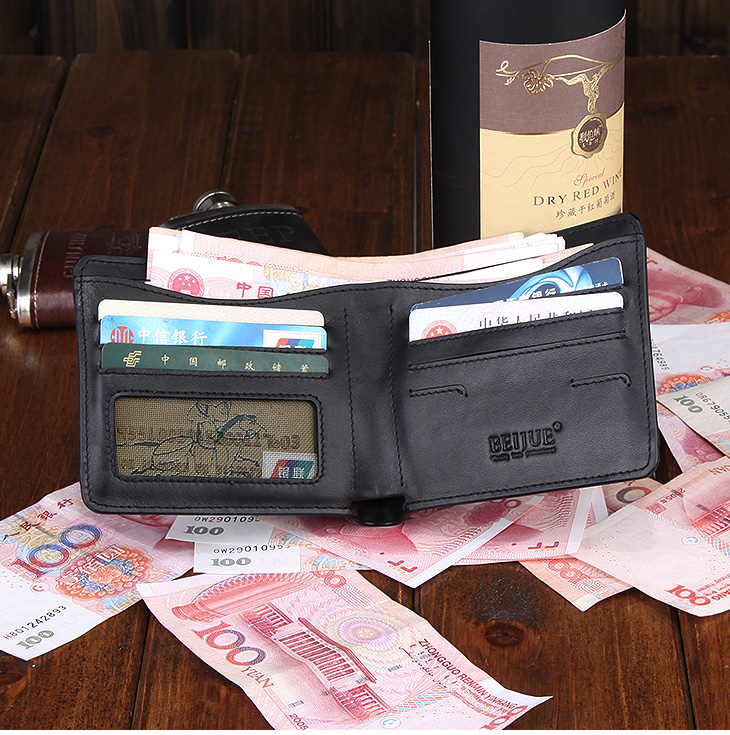 beijue贝爵 韩版新款男钱包时尚格纹高档pu配皮钱夹银钱票夹8785