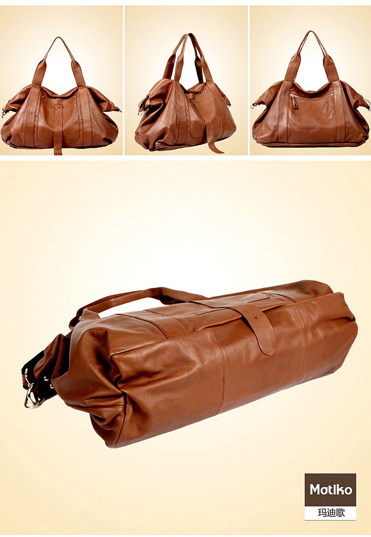 玛迪歌matiko2012年新款欧美休闲真皮羊皮超大容量单肩斜挎包md0072