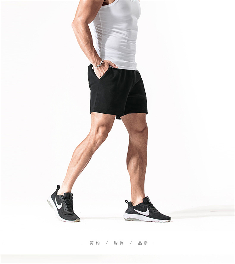 运动短裤男士跑步健身田径三分裤棉夏季外穿休闲透气修身3分裤潮流