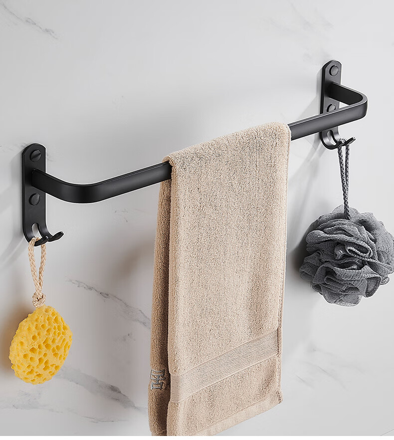 美国贝尔希(besy) 免打孔毛巾架太空铝卫生间免钉毛巾架浴巾架浴室