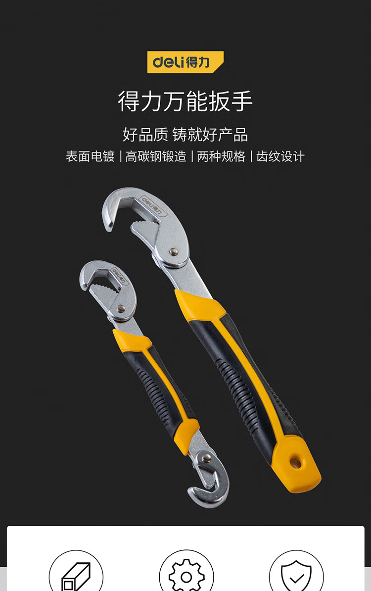 得力(deli)多功能扳手快速水管钳活动扳手多用途扳子套装 多功能扳手9