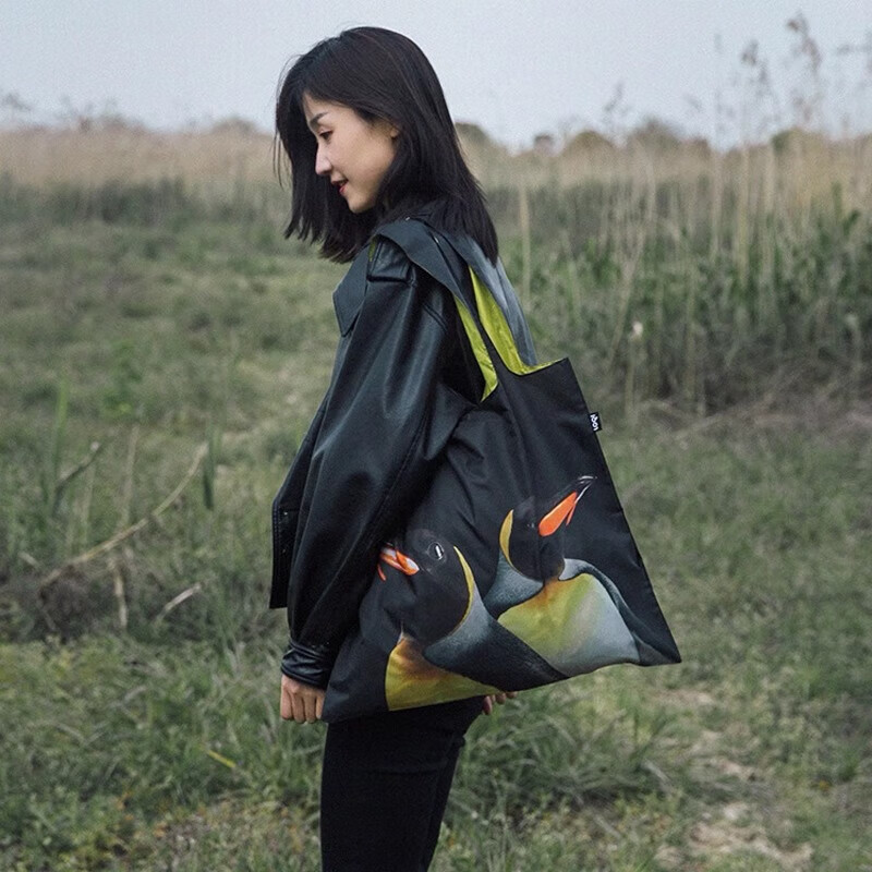 LOQI National Geographic Co-Branded Animal Pattern Lightweight Foldable Eco-Friendly Large Shopping Bag Shoulder Bag 50*42cm 15
