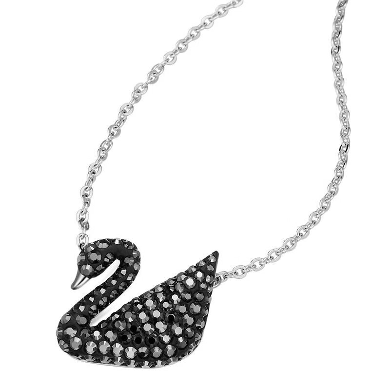 swarovski施华洛世奇iconicswan小黑天鹅项链89045小号金链黑天鹅项链