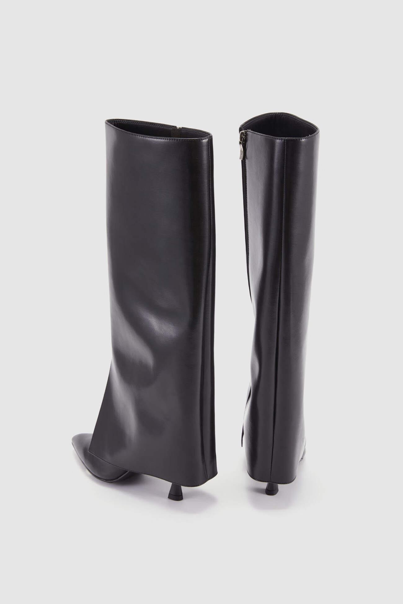 urban revivo2022冬季新款女士高跟尖头长靴裤管靴aw42ts2n2016 正黑