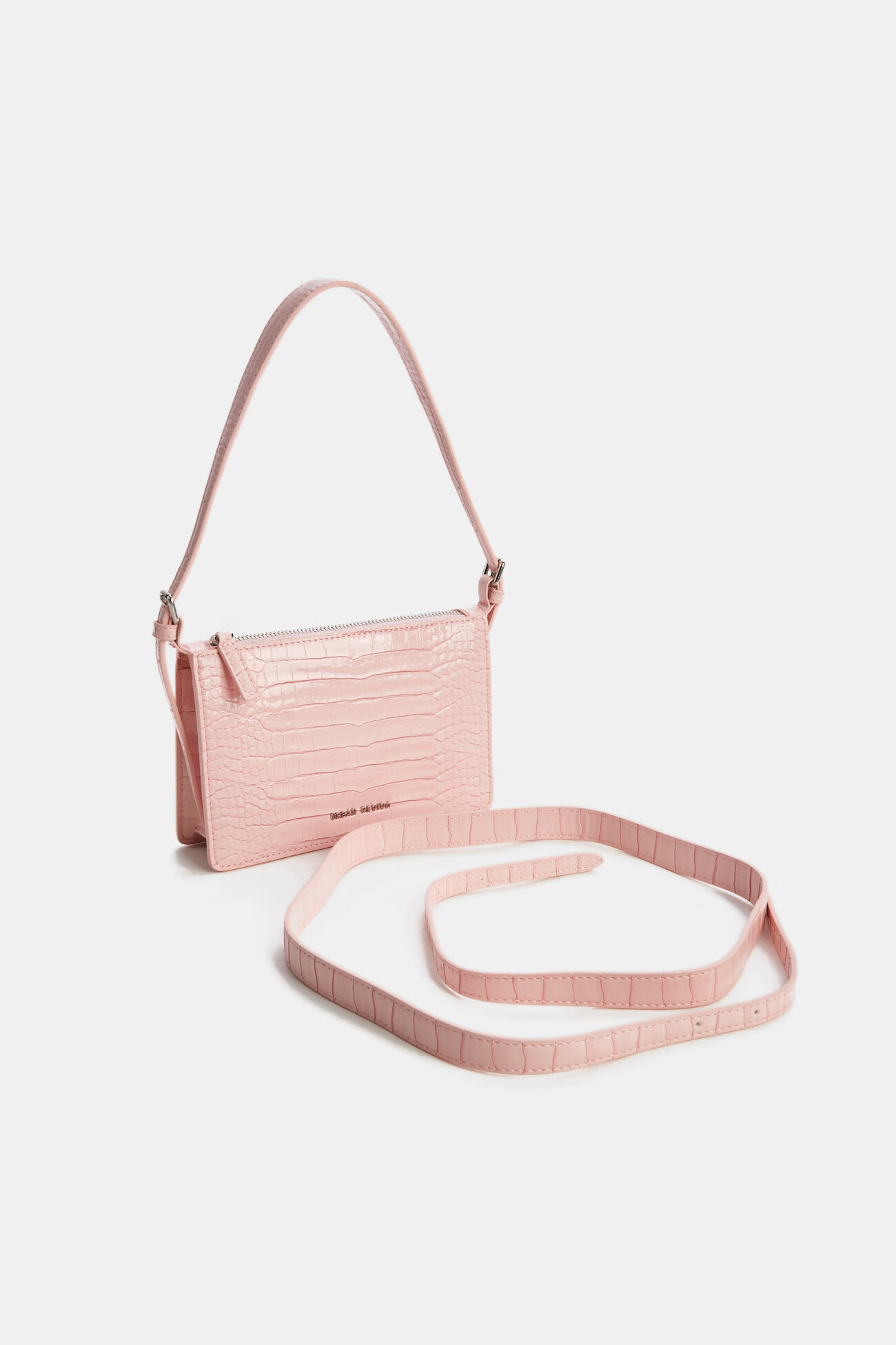 urban revivo2021新品秋季女士配件轻奢鳄鱼纹包包aw30bg3n2002 粉绿