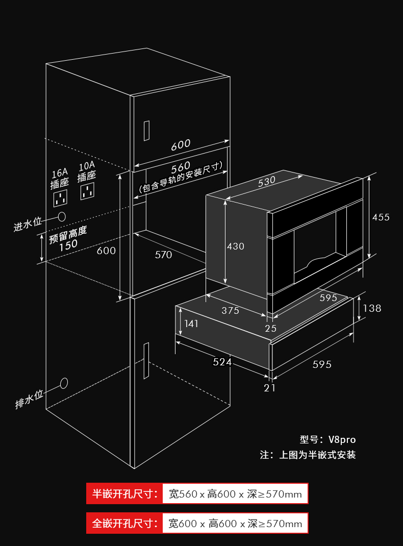 意大利daogrsv8嵌入式饮水机反渗透净水器嵌入式浄饮一体家用管线机