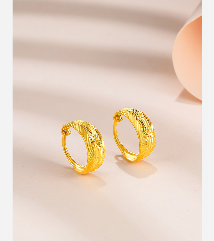 周六福珠宝足金999黄金耳饰女款车花黄金耳环耳钉耳坠计价aa097513约