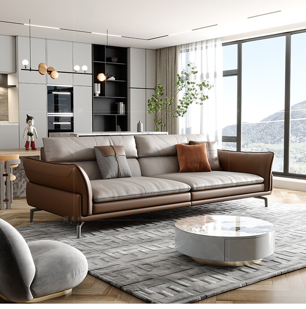 品牌老店丽美娜沙发意式轻奢科技布沙发2022年新款中小户型布艺沙发