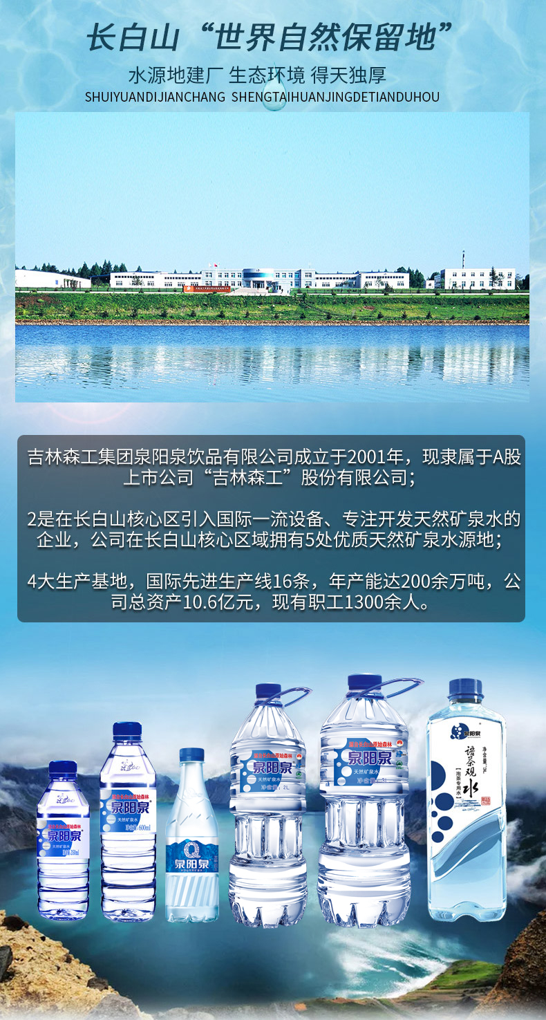泉阳泉(quanyangquan)天然矿泉水600ml*24瓶 整箱装 饮用水 源自