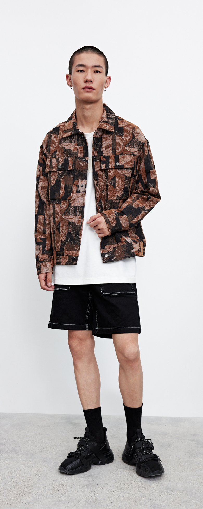 ur2021新品秋季男装潮流时尚街头印花长袖夹克外套ml34s1en2001 深