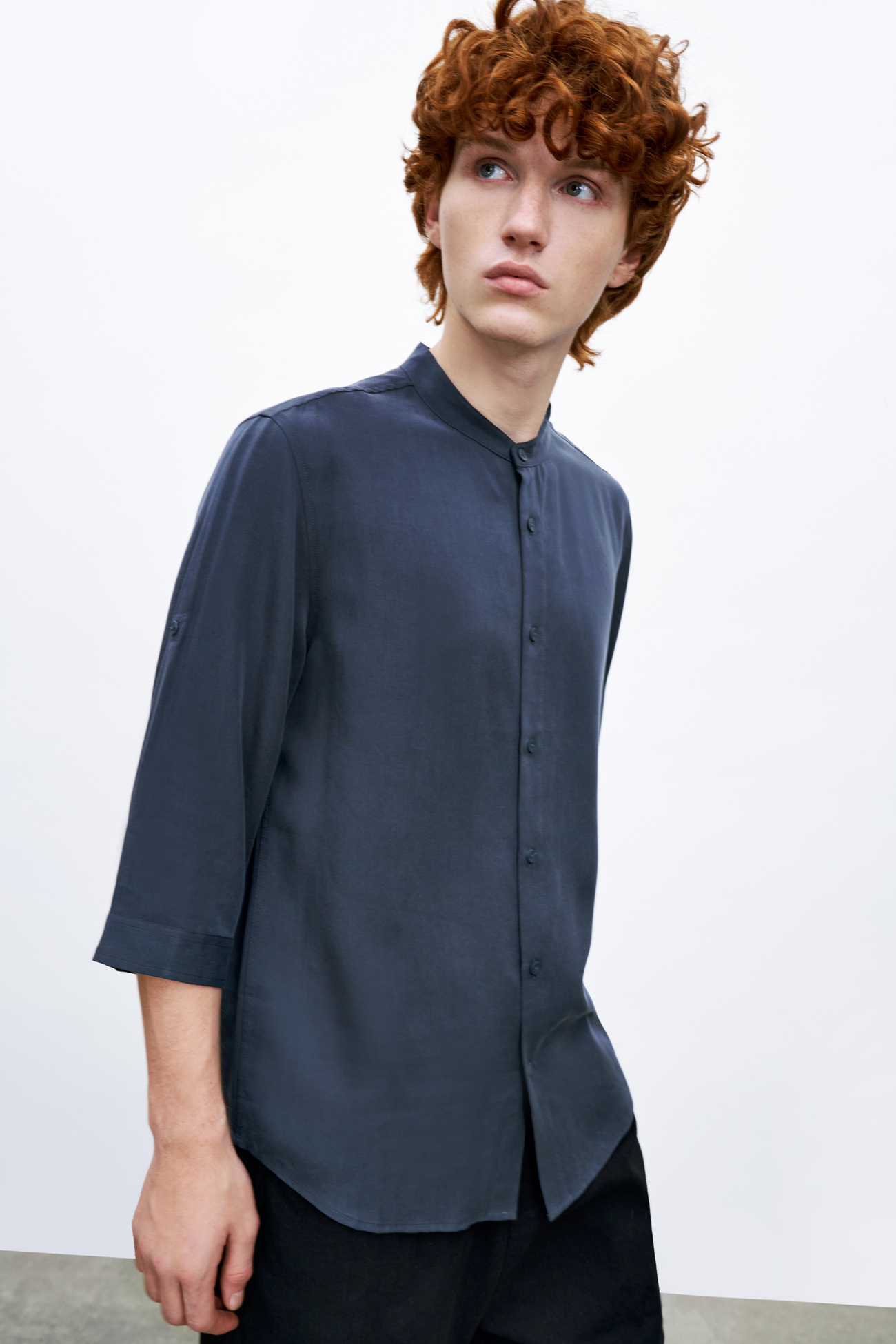 ur春夏新品男装休闲日系基础款薄款开襟衬衫mf10r2bn2000草绿m