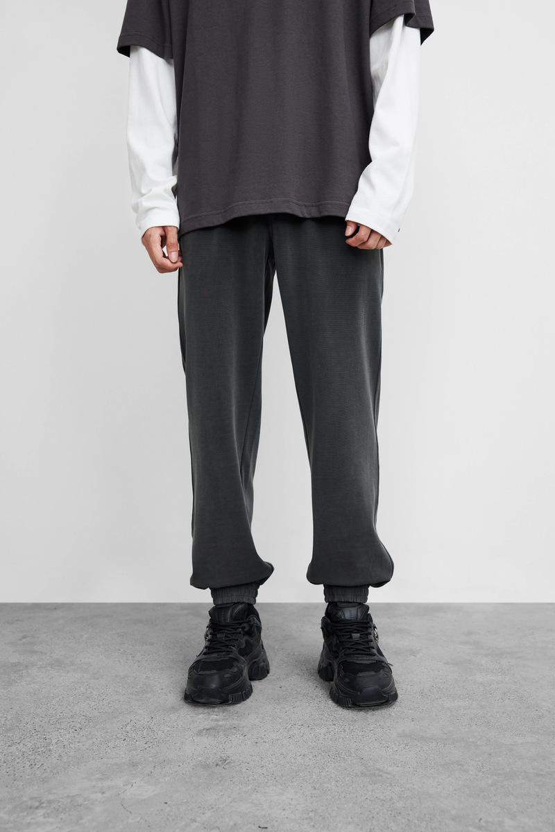 ur2021新品秋季男装百搭休闲橡筋松紧腰宽松束脚裤ml36r6ke2001 卡其