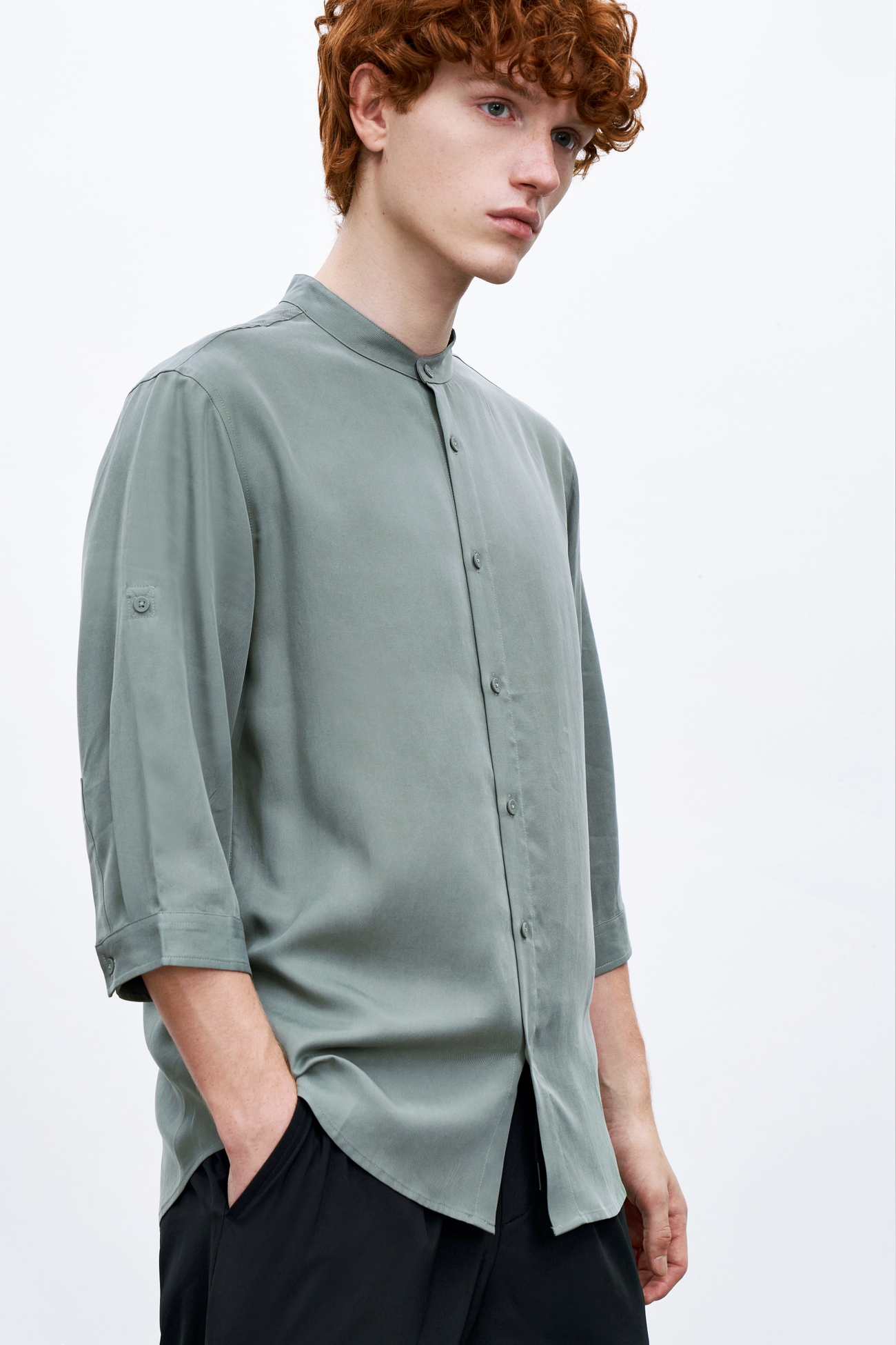 ur春夏新品男装休闲日系基础款薄款开襟衬衫mf10r2bn2000草绿m