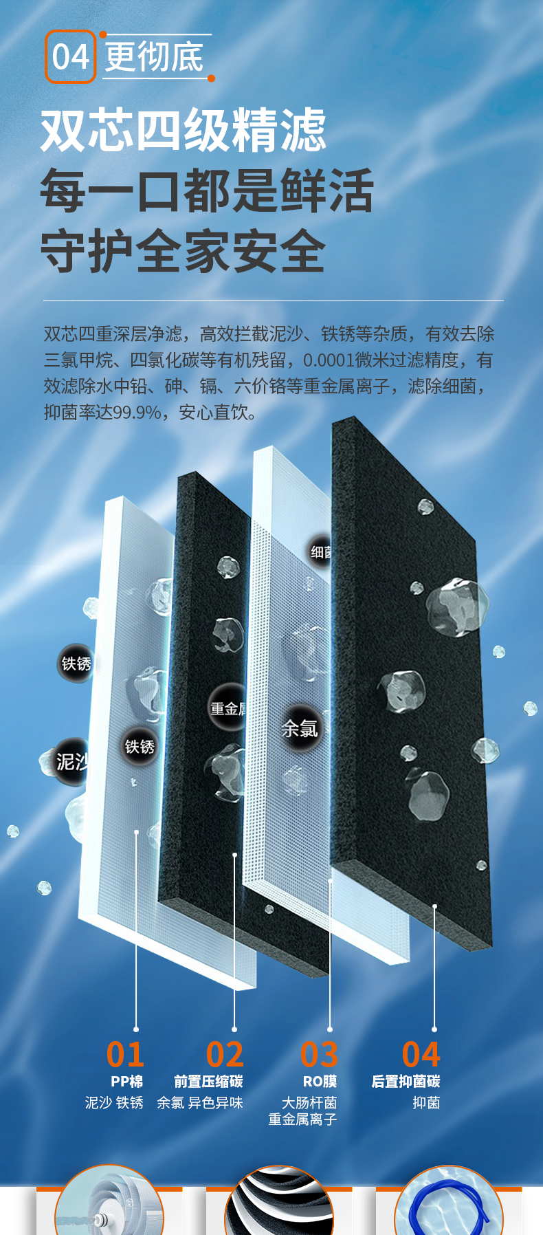 九阳(joyoung)净水器航天品质除重金属家用台下式直饮ro反渗透1000g大