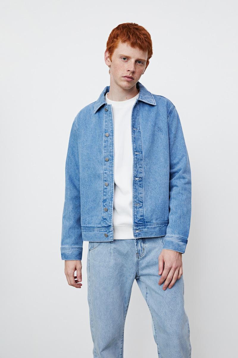 ur2021春季新品男装休闲方领正肩袖面试牛仔外套mf01sbjt2000 蓝色 m