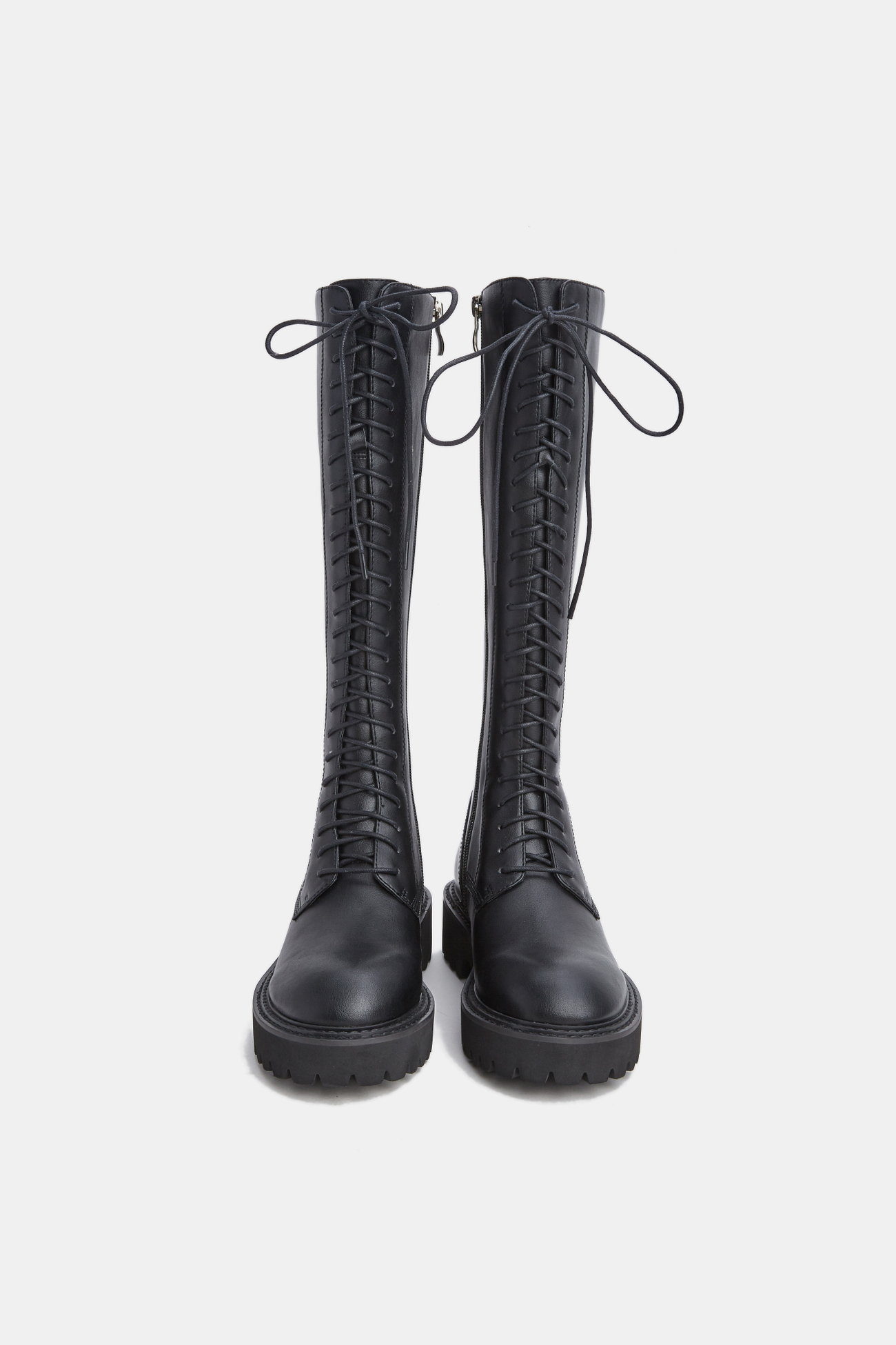 urbanrevivo2021冬季新品女士配件厚底骑士靴aw49bs2f2000正黑35