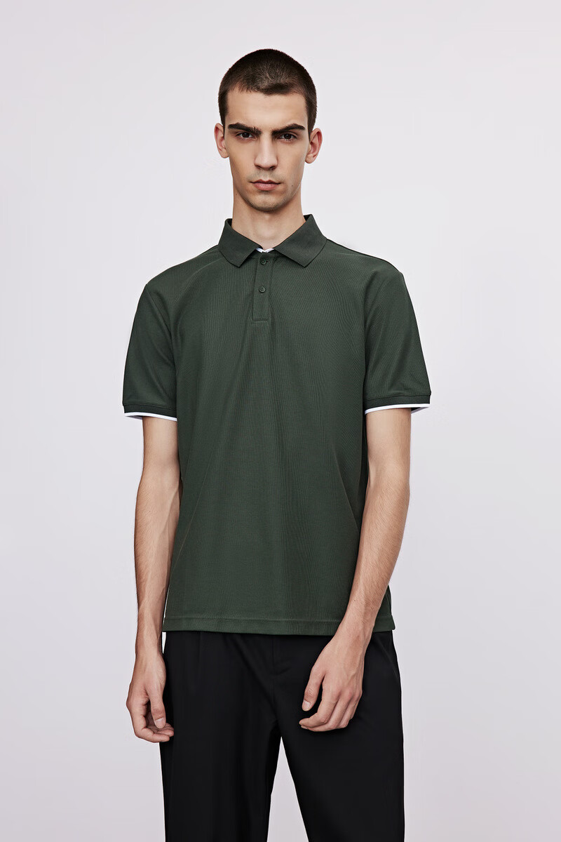 ur2021春夏新品男装时尚通勤polo领短袖马球衫mf18r4ne2001 正黑 l