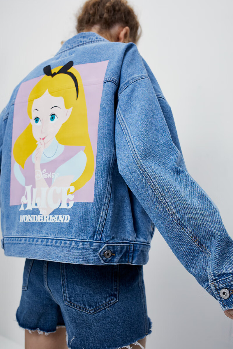 【迪士尼爱丽丝梦游仙境】ur2021春新品女装牛仔外套yl03sbjn2002