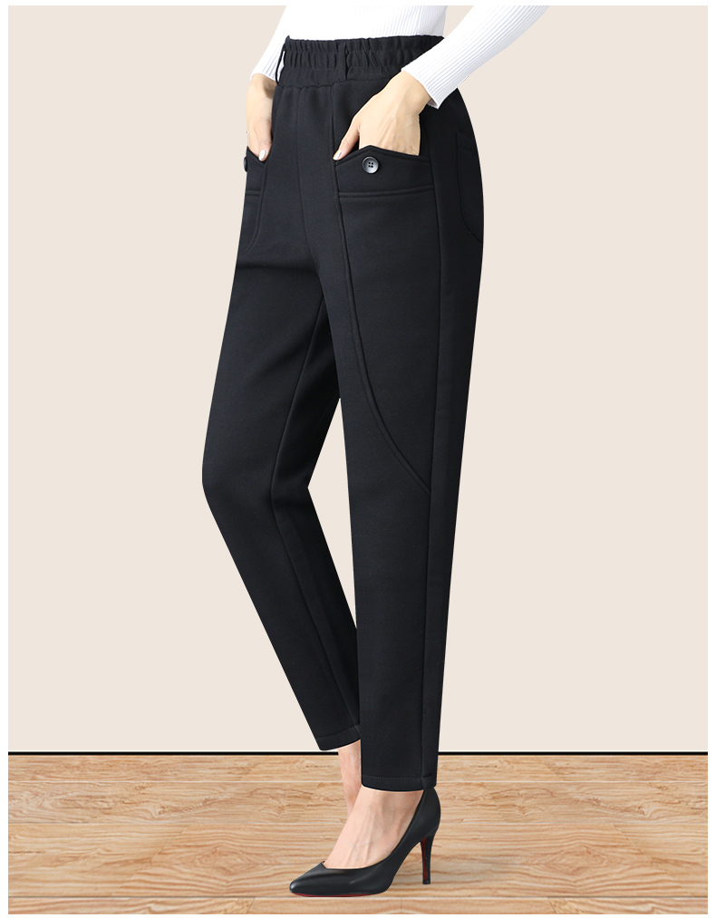 妈妈萝卜裤秋冬款宽松休闲裤中老年裤子中年时尚外穿大码加厚哈伦裤k