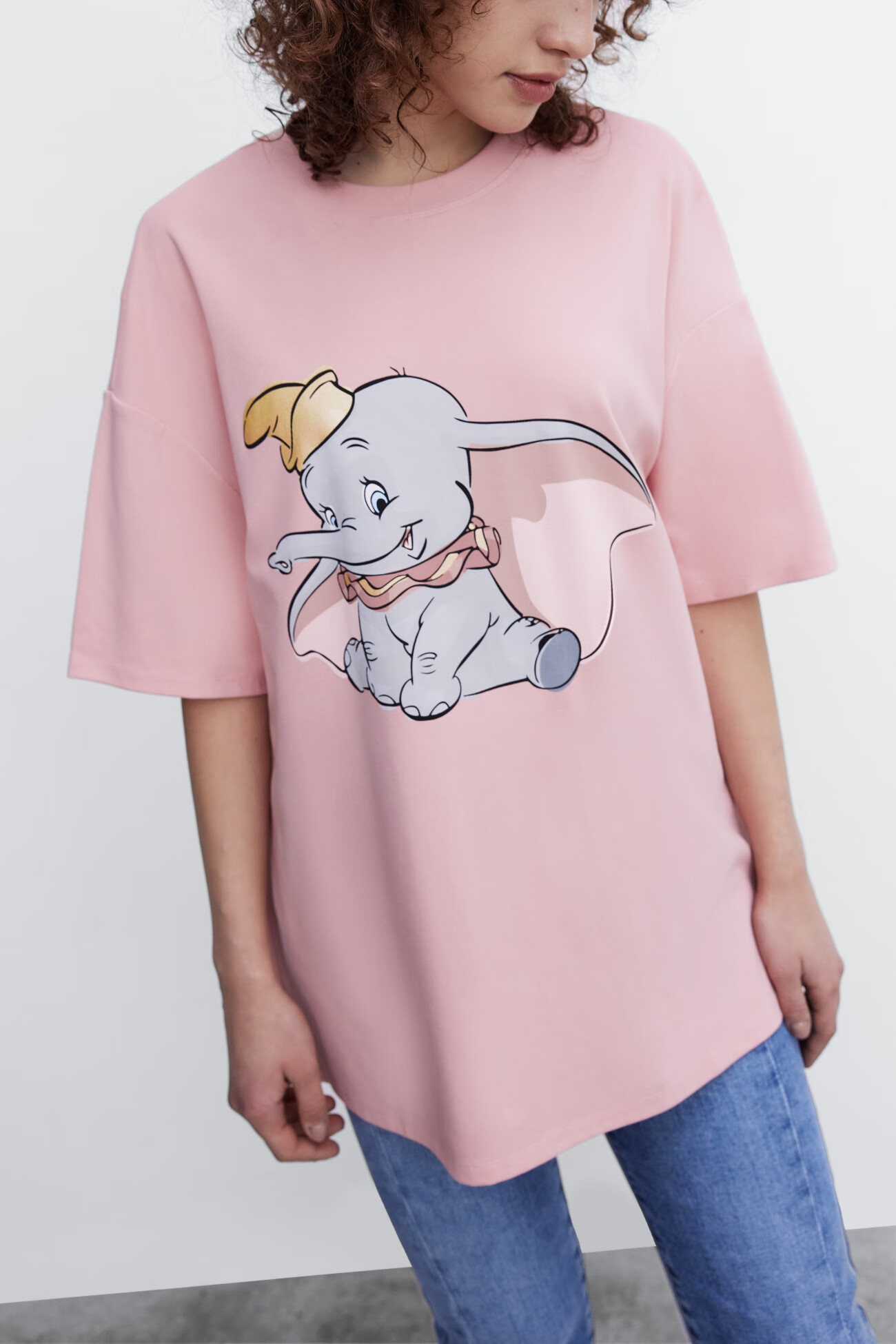 迪士尼小飞象ur2022春季新品女装印花t恤wl10r4mn2002浅粉色m