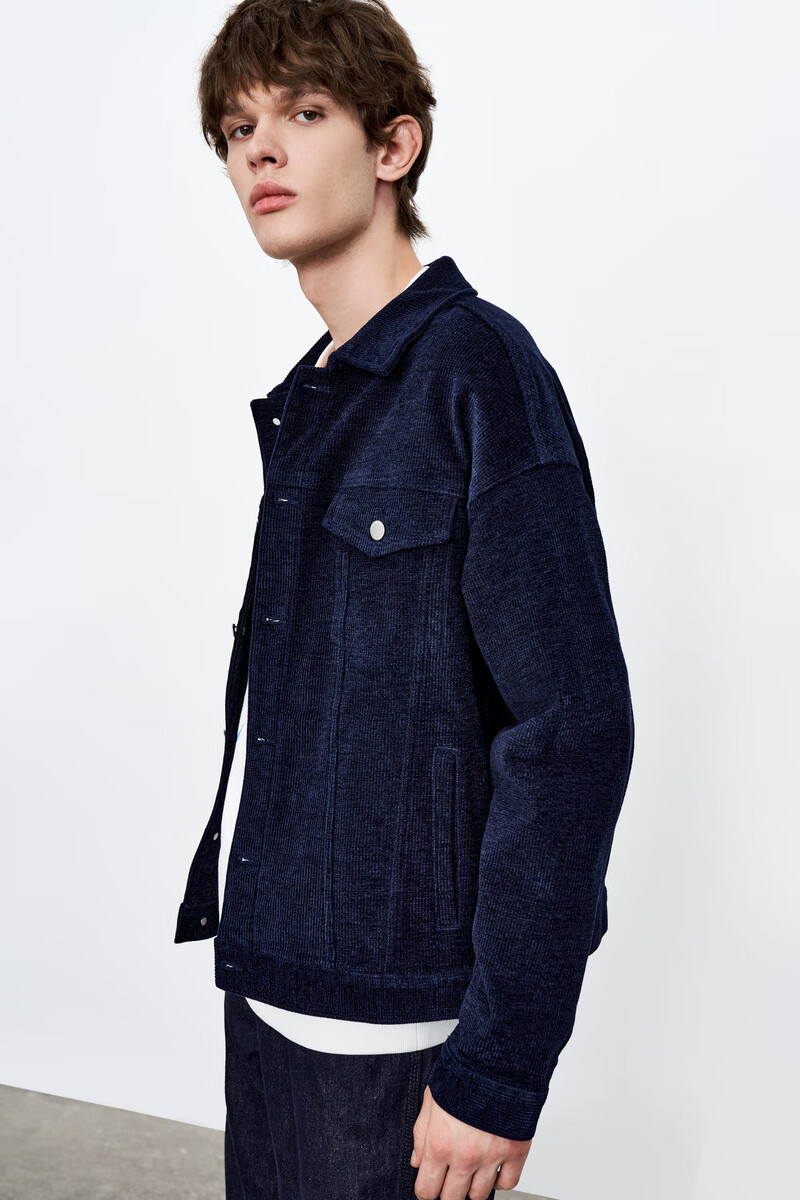 ur2021冬季新品男装复古风休闲工装风丹宁外套ml38sbyn2000藏青xl