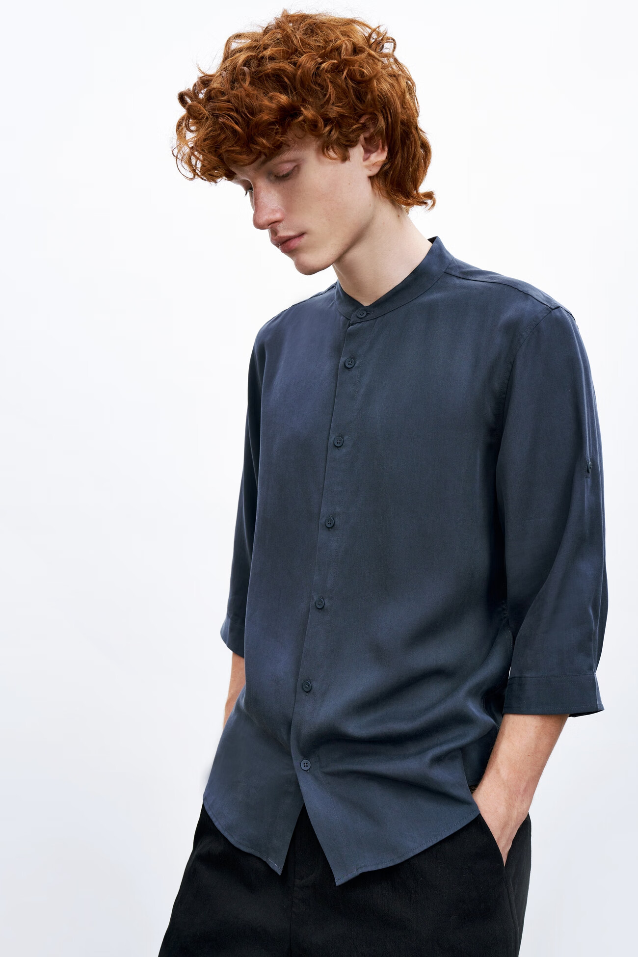 ur春夏新品男装休闲日系基础款薄款开襟衬衫mf10r2bn2000草绿m