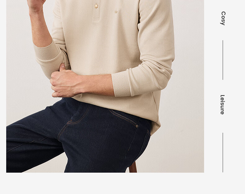 Navigare Men's Long-Sleeve Polo Shirt with Collar, Combed Long-Staple Cotton, Skin-Friendly Casual POLO Shirt 1335024503 2XL 27