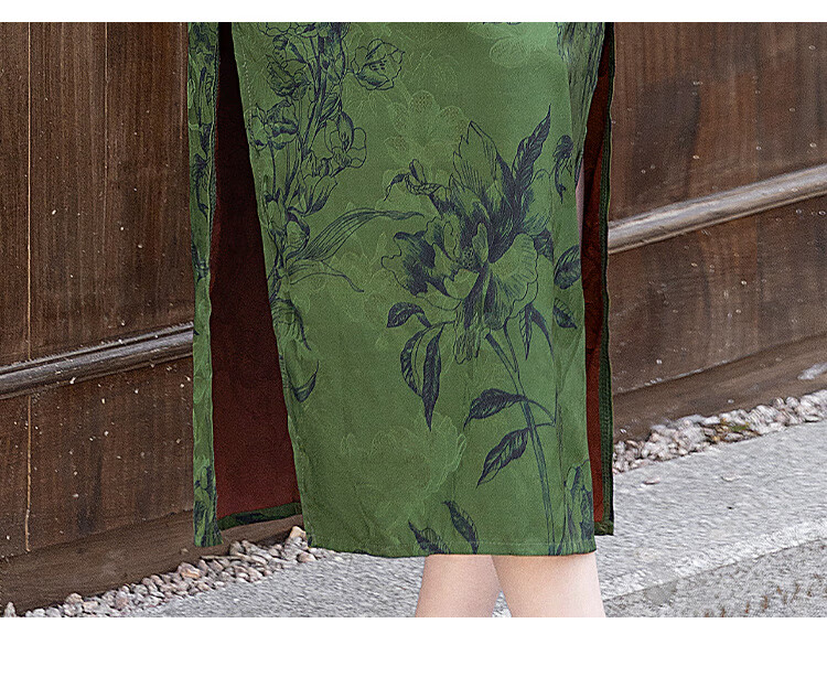 Cypress New Chinese Style Qipao 2026 Summer New Retro Short Sleeve Stand Collar Mid-Length Dress for Women 11