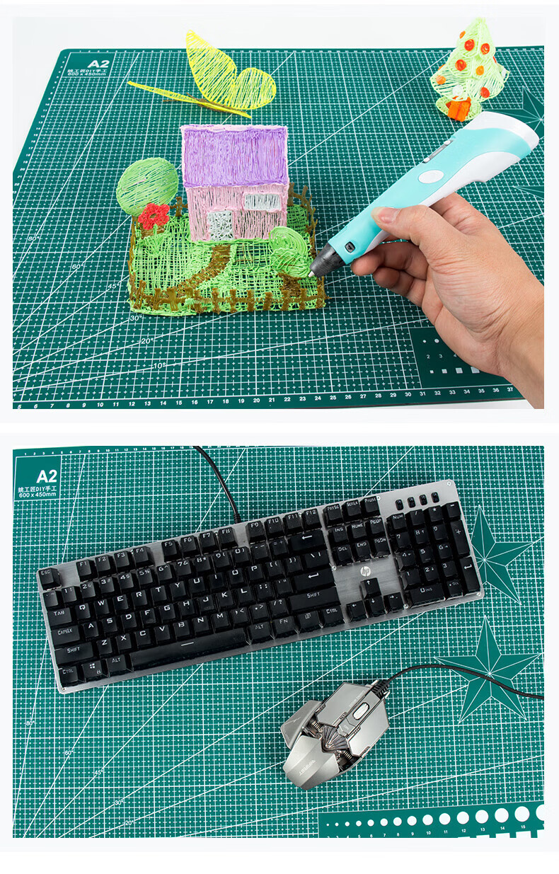 Touch Fish Marker Pad for Drawing, A2 Size, PVC Table Mat, Large Art Craft Paper Cutting Board, Non-Slip Double-Sided, A2 Green, 45X60CM 8