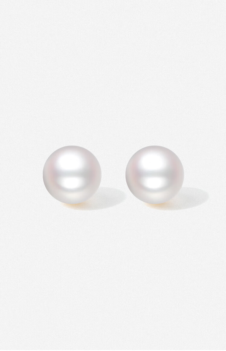 ZLF 18K Gold Edison Pearl Stud Earrings Women's Day Gift X0913605 Near Round Approx. 10mm Pair 1