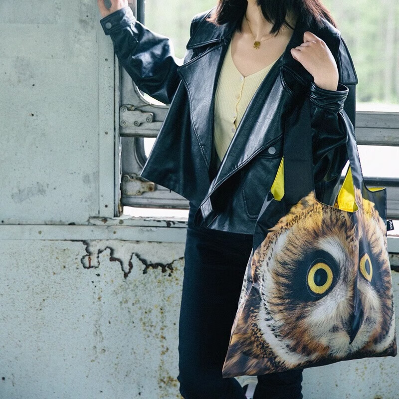 LOQI National Geographic Co-Branded Animal Pattern Lightweight Foldable Eco-Friendly Large Shopping Bag Shoulder Bag 50*42cm 20