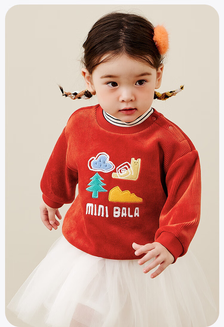 Minibala Fleece-Lined Hoodie Kids 2024 Winter New Warm Fake Two-Piece Cute Top 8