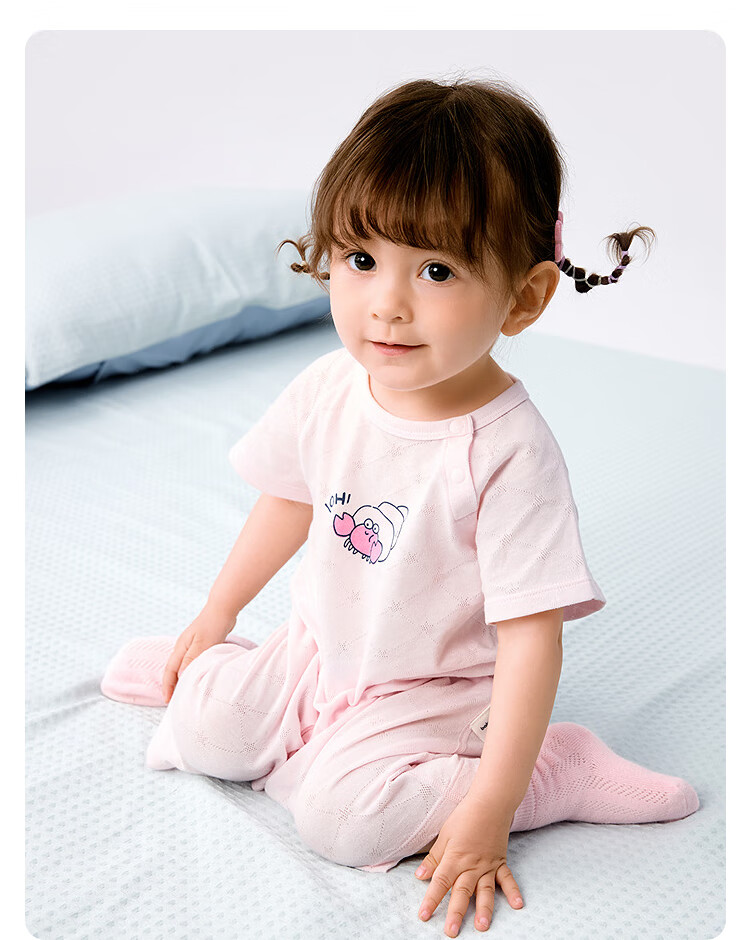 BALABALA Newborn Baby Romper Bodysuit Summer 2025 Short and Long Sleeve Two-Piece Set Fresh Style 208225133202 34