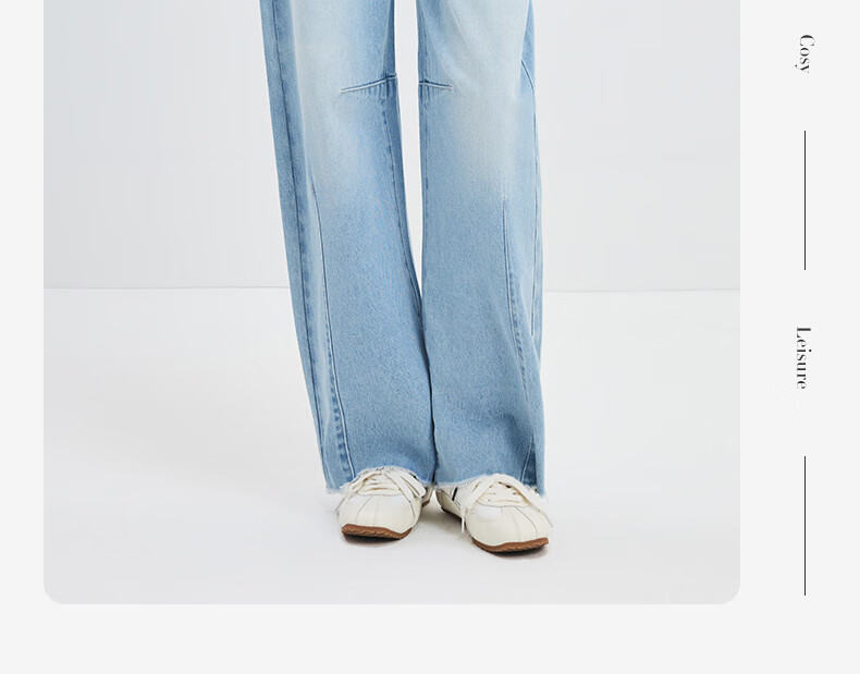 Navigare Italian Small Sailboat Women's Retro Denim Jeans, Versatile Slimming Banana Pants 2312575518, Water Blue, M 13
