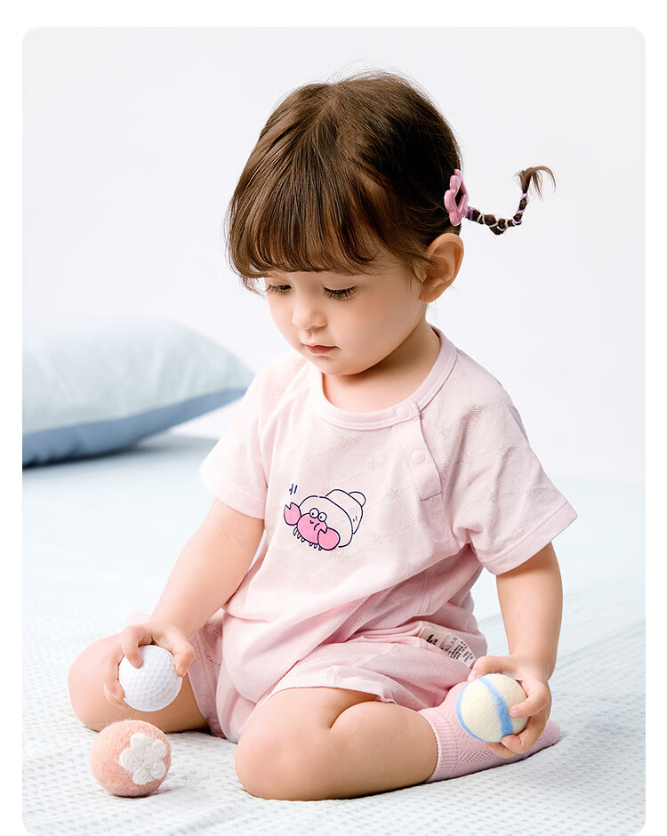 BALABALA Newborn Baby Romper Bodysuit Summer 2025 Short and Long Sleeve Two-Piece Set Fresh Style 208225133202 35