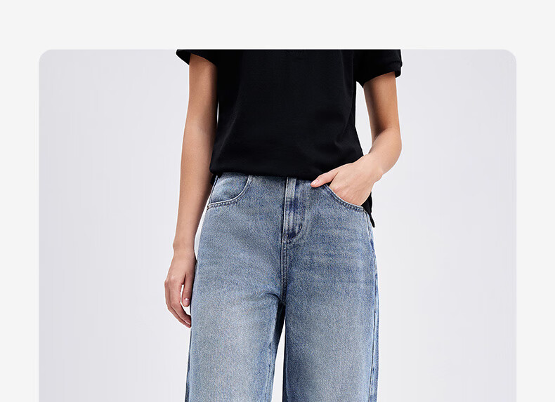 Navigare Italian Small Sailboat Women's Retro Denim Jeans, Versatile Slimming Banana Pants 2312575518, Water Blue, M 22