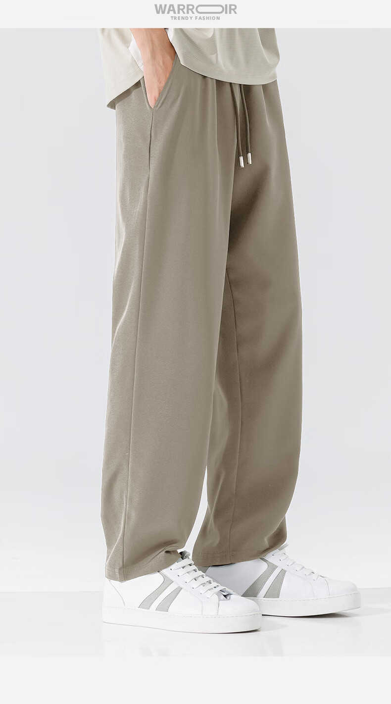 Warrior Sports Pants for Men, New Summer Style, Ice Silk Cool-Feeling Running Quick-Dry Pants, Versatile Casual Straight-Leg Trousers for Youth YD 16