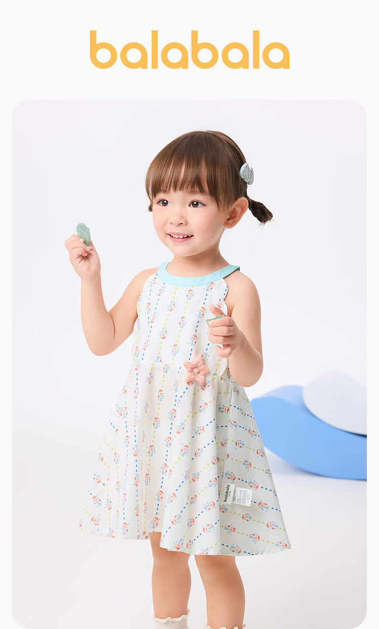 Balabala Kids Dress Girls Summer Princess Dress Fashionable Sweet Baby Dress Mall Same Style 1